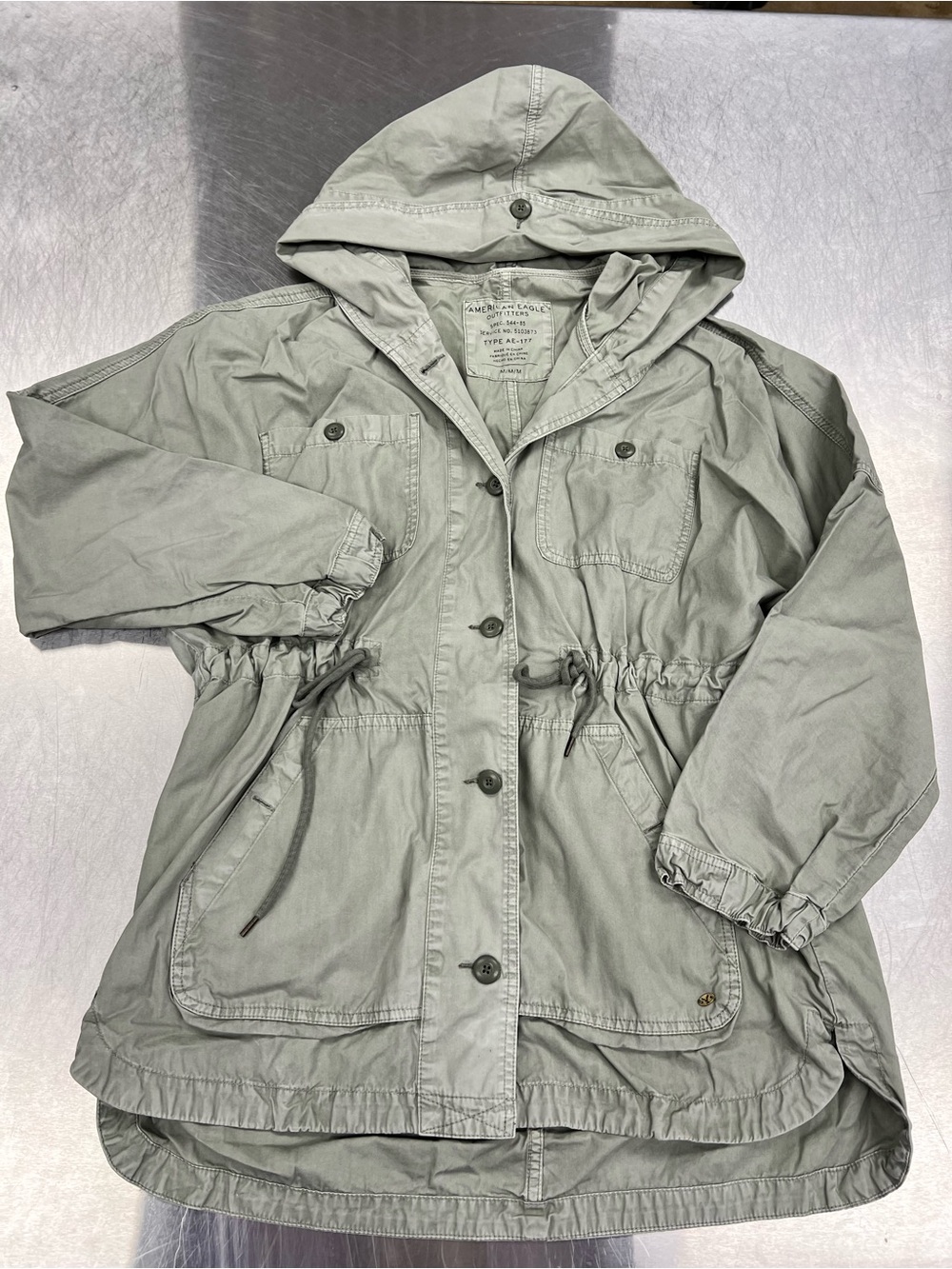 American Eagle Outfitters Hooded Anorak Jacket - Sage Green